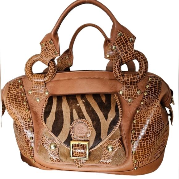 Leather Weekender Overnight Satchel Duffel Bag - Picture 2 of 14